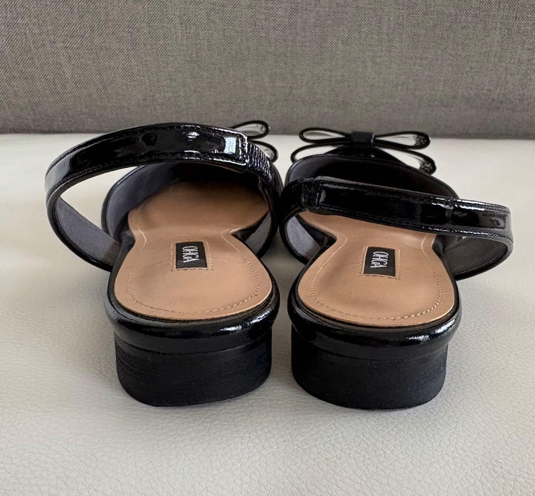 OHGA オーガ ビッグリボンパンプス ブラック 24cm