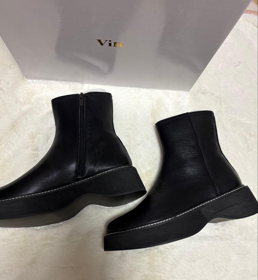 【Vin】本革 ボリュームソールレザーショートブーツ 新品未使用 ヤマダヤ☆