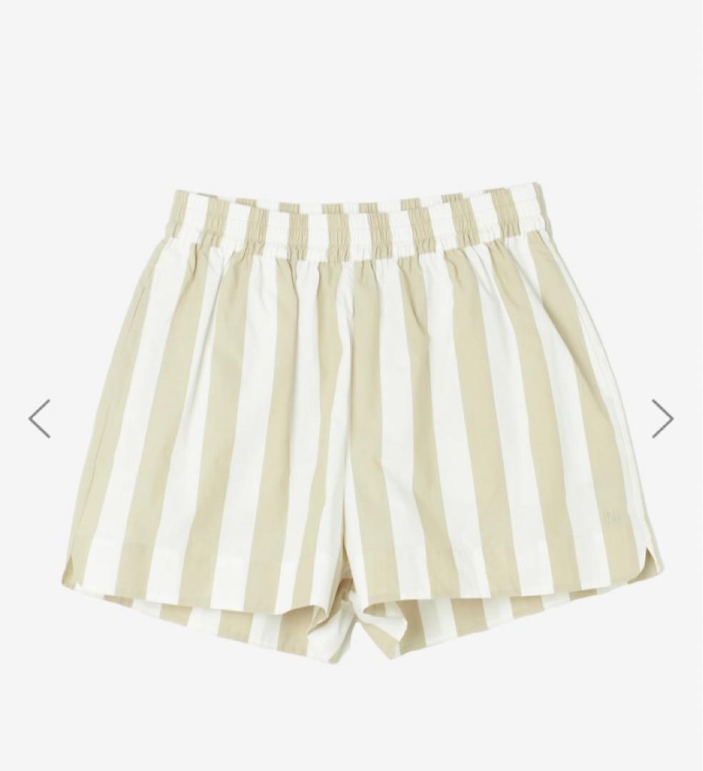 【新品未使用】LMND ストライプ ショートパンツ ベージュ ストライプ