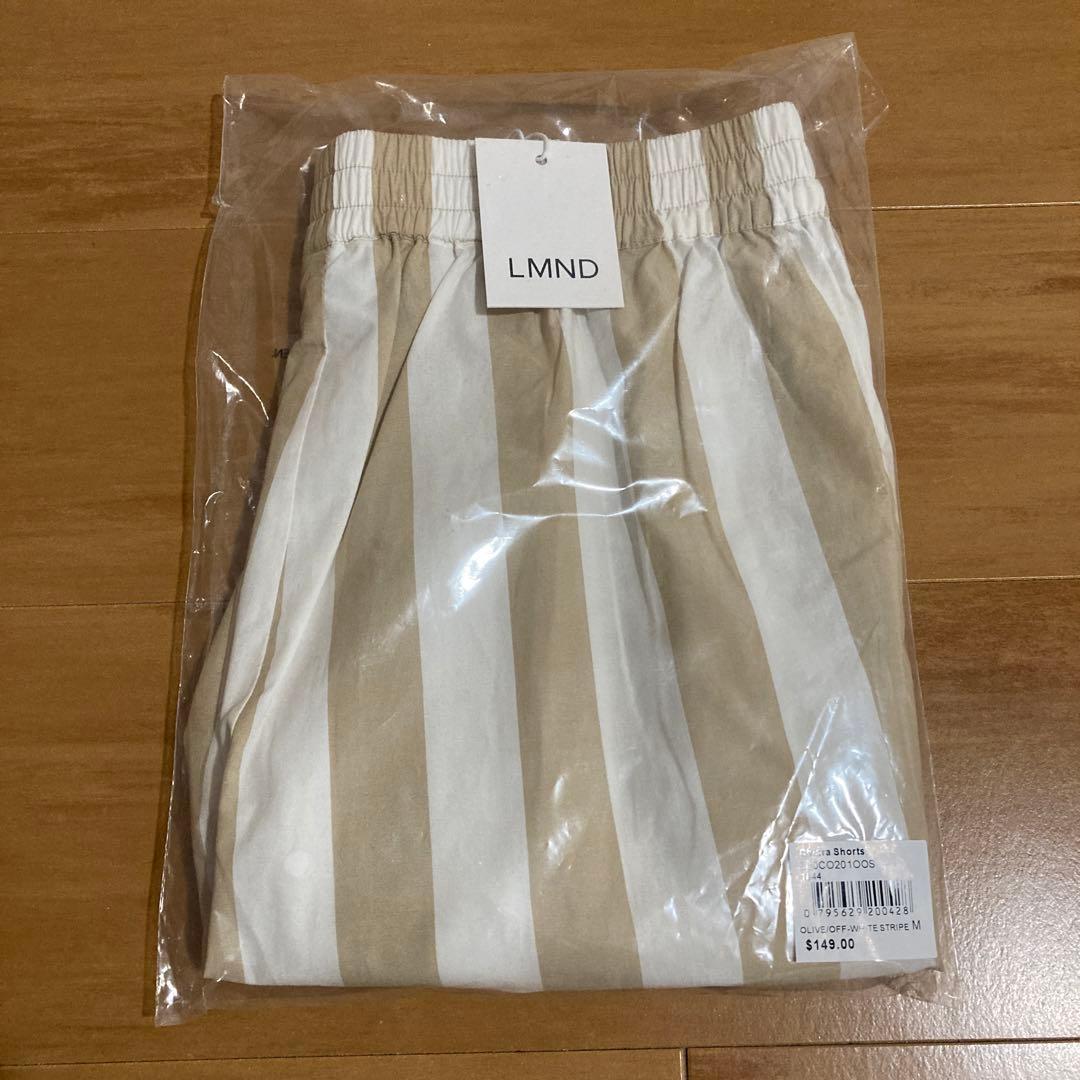 【新品未使用】LMND ストライプ ショートパンツ ベージュ ストライプ