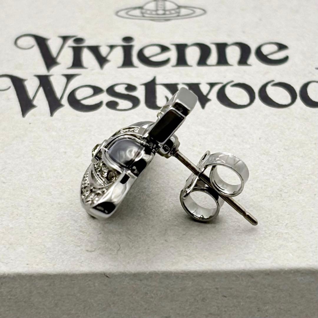 新品 ヴィヴィアンウエストウッド ディアマンテ ハート ピアス グレー 片耳