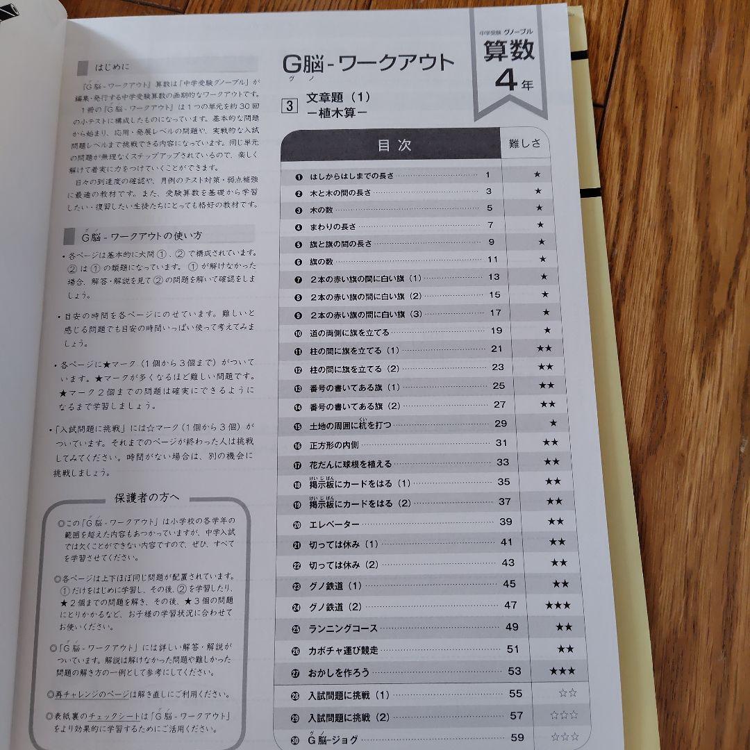 中学受験　グノーブル　G脳　ワークアウト　算数 4年生 全30冊セット