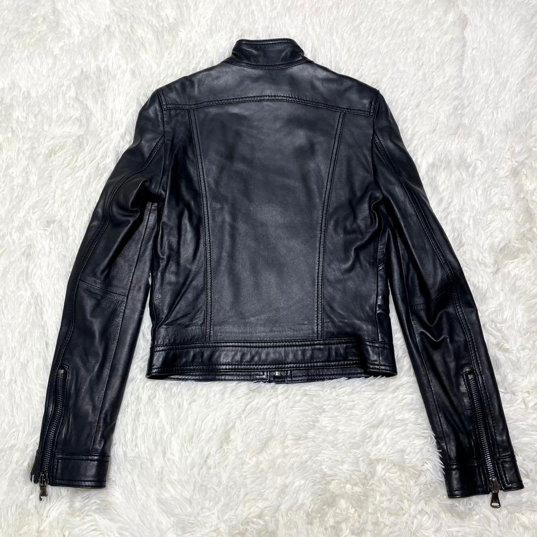 【美品】ドルチェアンドガッバーナ シングルライダースジャケット 黒 サイズ36
