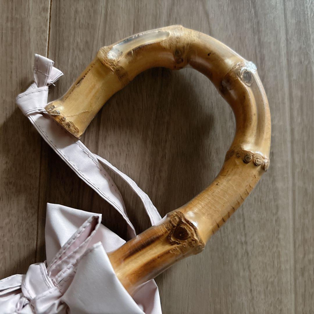 最安値(折りたたみ)＊石井美保＊折りたたみ日傘 竹製ハンドル