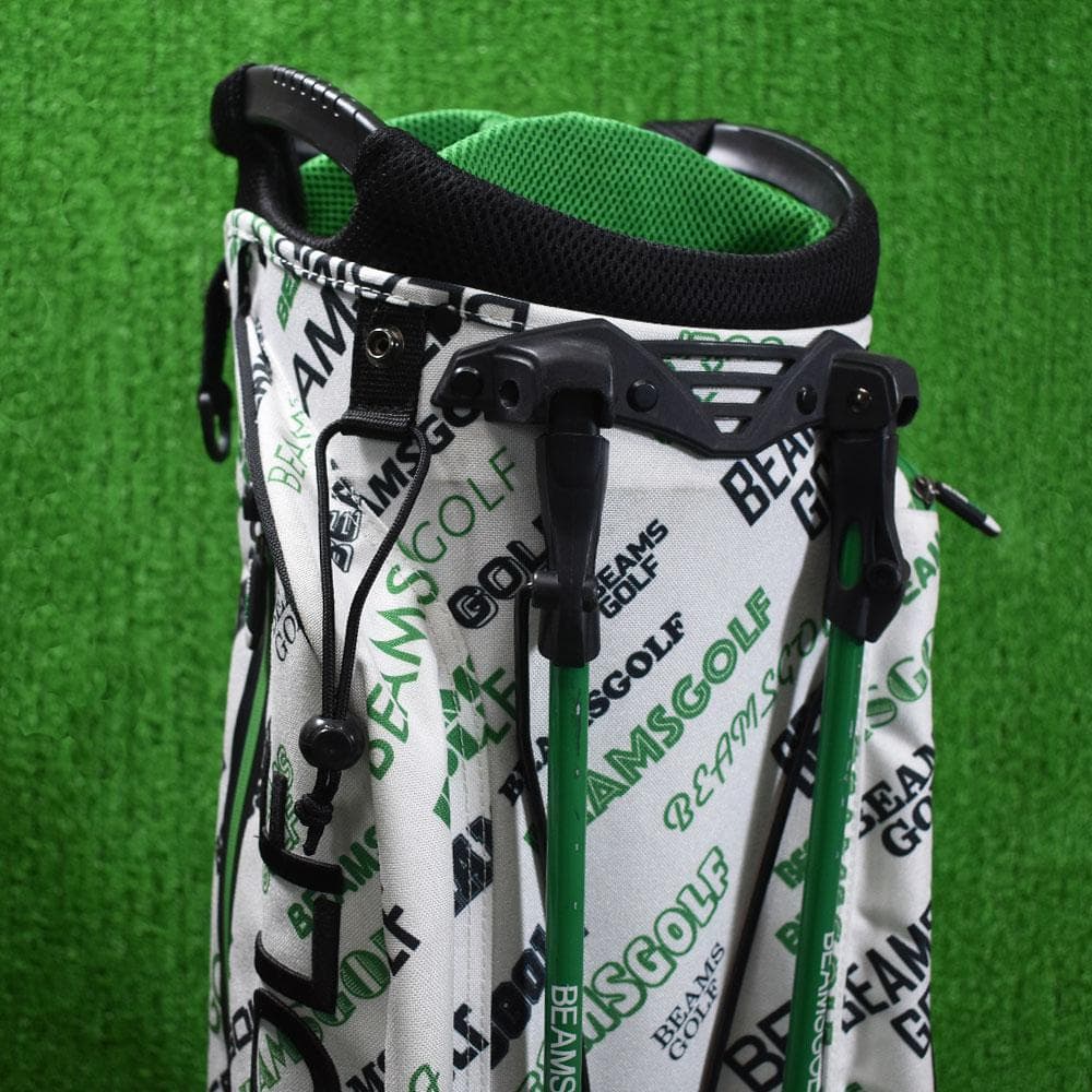 BEAMS GOLF/ビームス スタンド式 キャディバッグ【白/緑/黒】美品！
