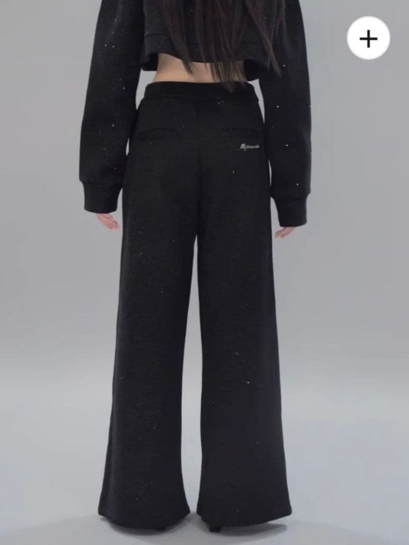 パンツ Kirakira flare pants (black) andwang