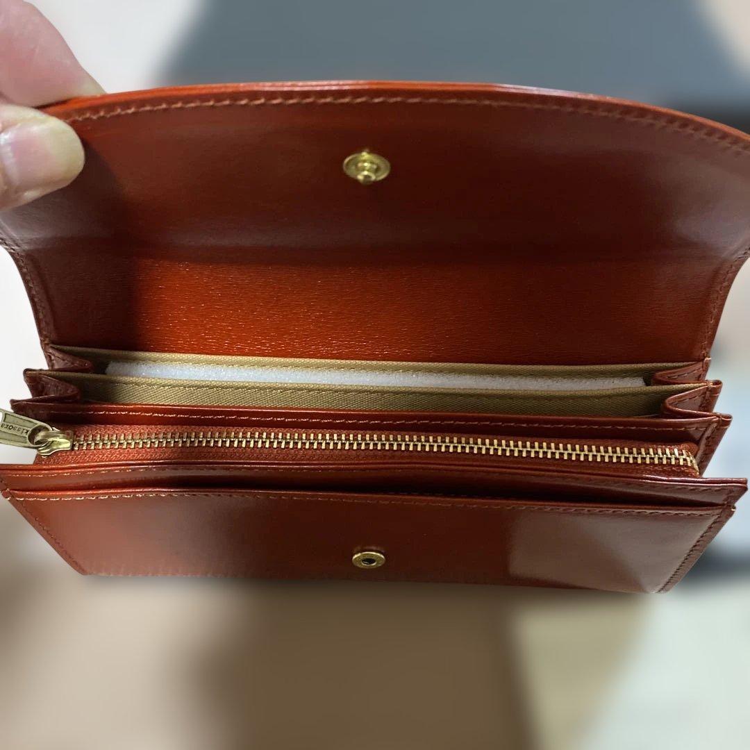 【未使用品】キソラ 長財布 メディセオ イタリア牛革 オレンジ　箱無し