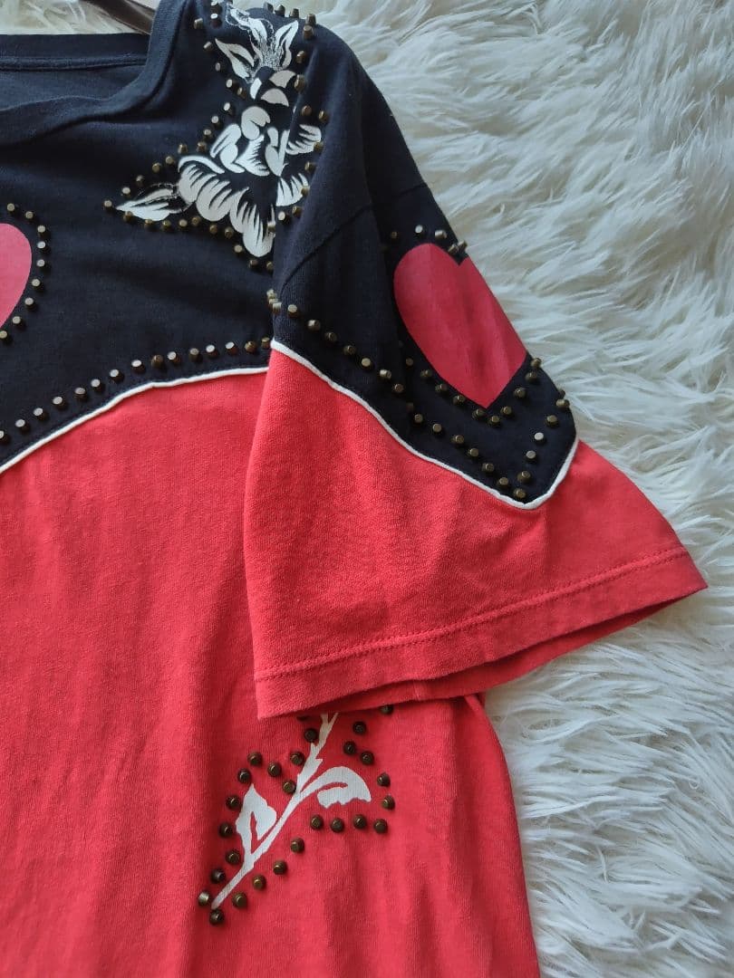 GUCCI ウエスタンバイカラースタッズTシャツ ミケーレ　ハート　バラ