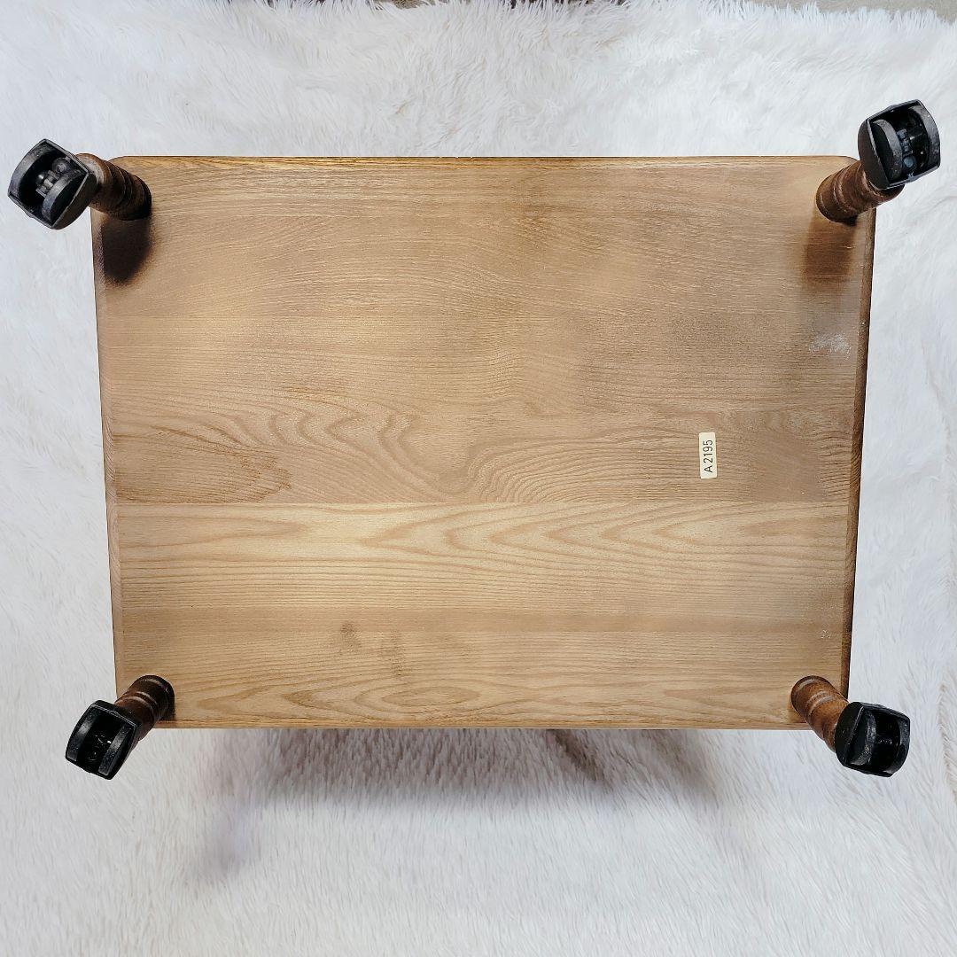 激レア レトロ✨オールド カリモク 木製 キッチンワゴン　キャスター付　2段