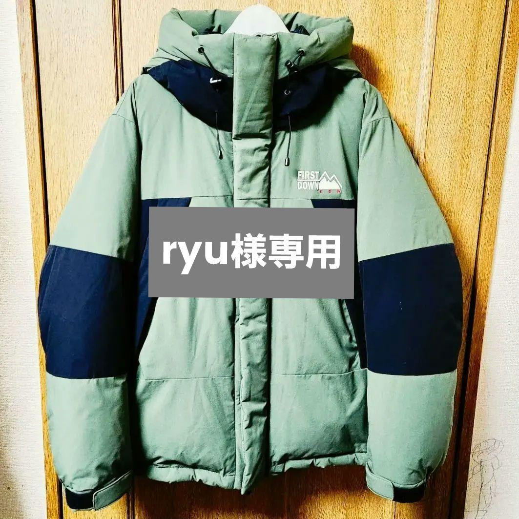 FIRST DOWN　ダウンジャケット　オリーブグリーン/ブラック　L　オマケ付