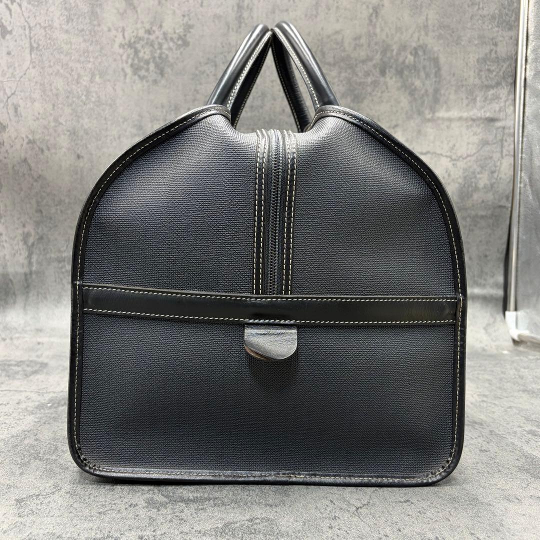 美品 ダンヒル ボストンバッグ PVC レザー 南京錠 旅行鞄 ハンド メンズ