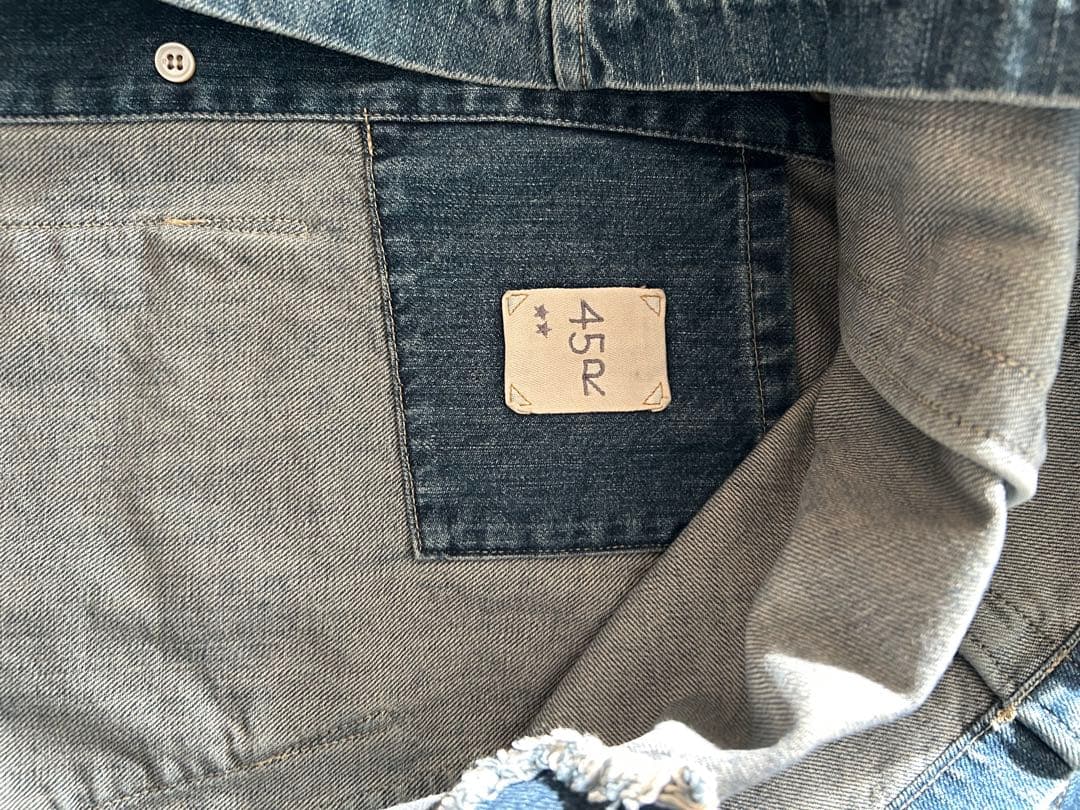 45r ライ麦デニムのアニーダブルジャケット（加工）