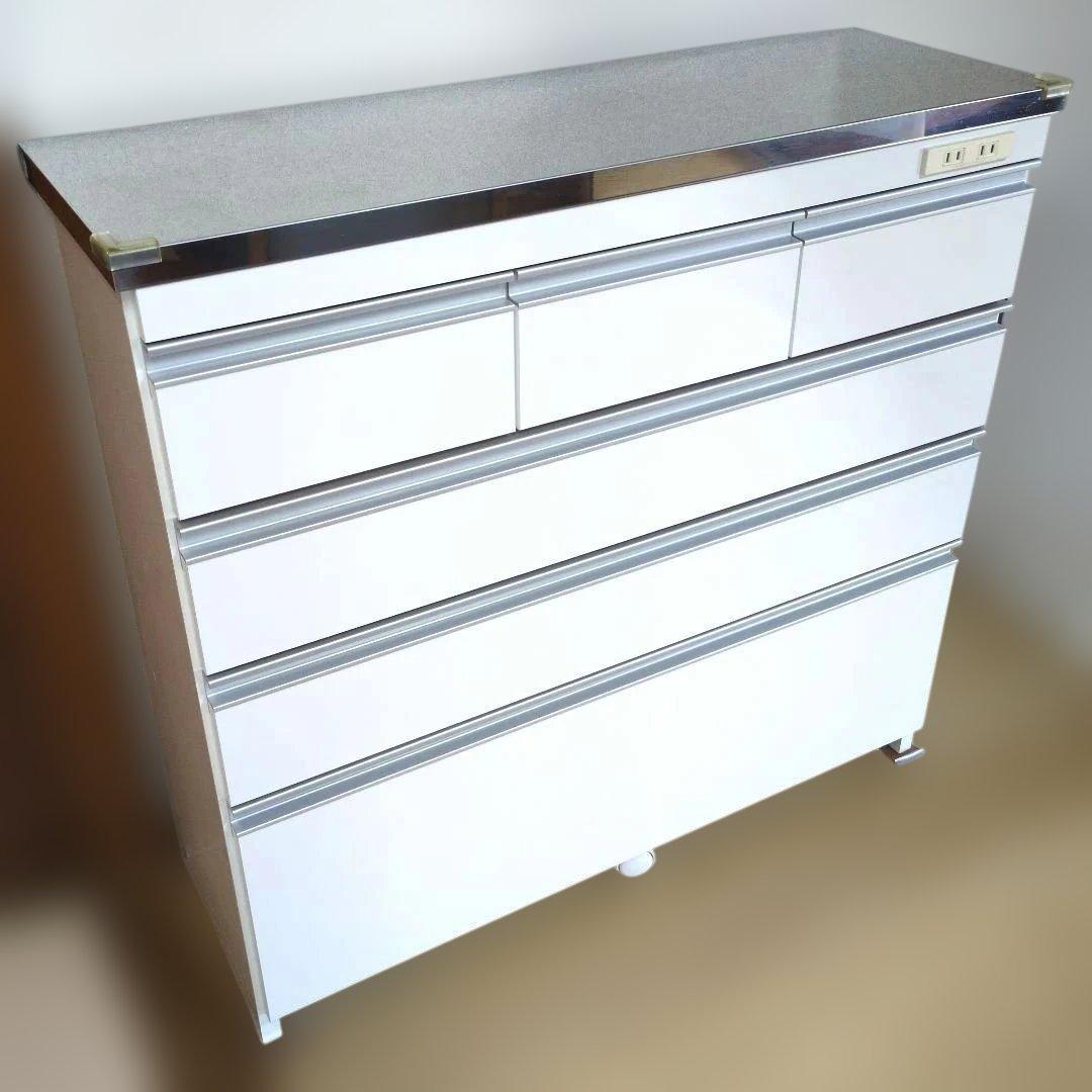 キッチンカウンター 薄型 天板ステンレス鏡面仕上げ