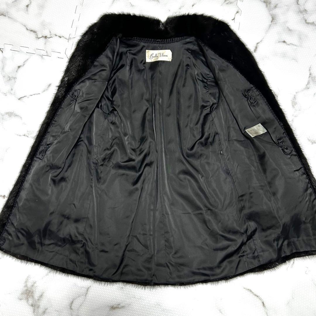 SAGA MINK ブラックミンク 本毛皮 コート 銀サガ リアルファー 艶◎