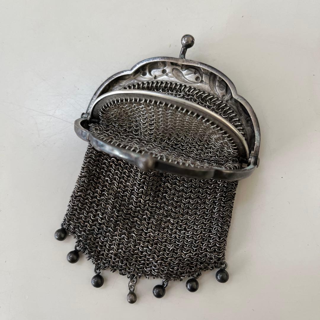 純銀製　フランスアンティーク　ヤドリギモチーフ　パース　1900年代