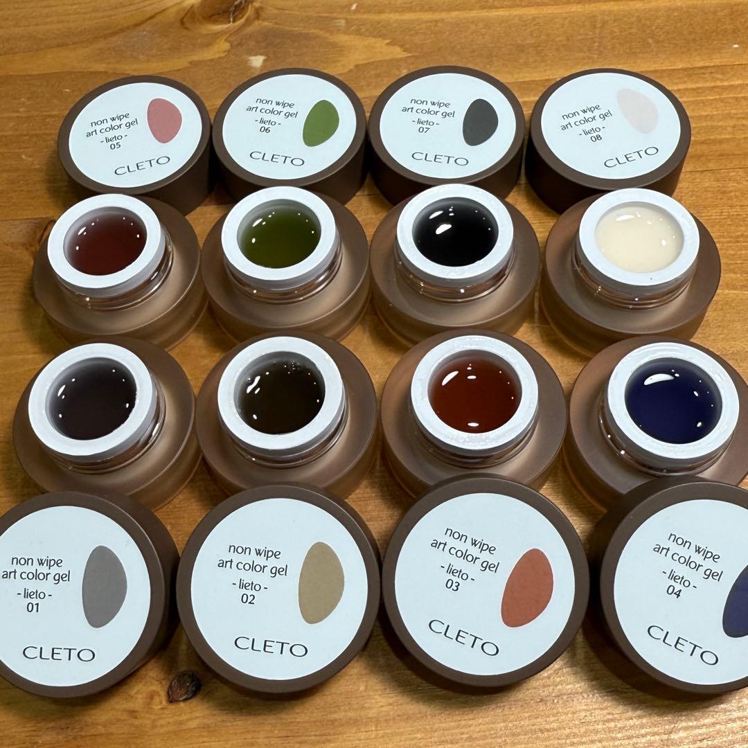 CLETO ノンワイプ アートカラージェル 8色セット