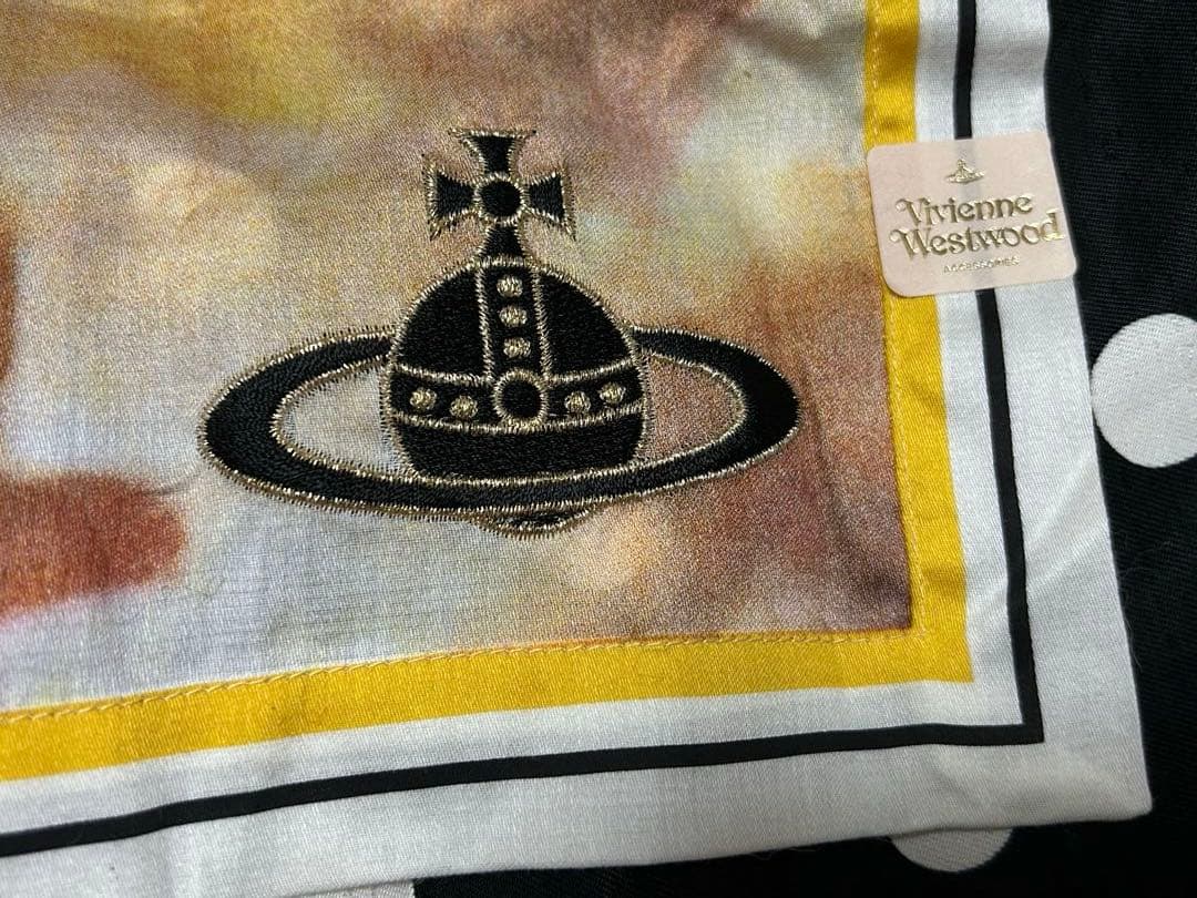未使用　Vivienne Westwood 激レア　天使柄　大判ハンカチ　オーヴ