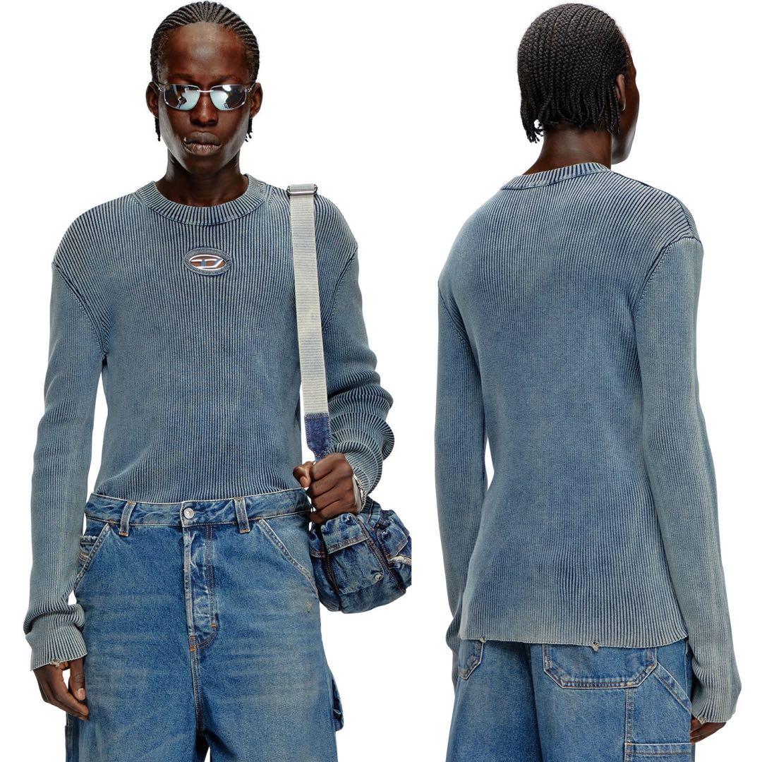【定価8.2万・未使用】DIESEL オーバルD リブニット セーター L相当