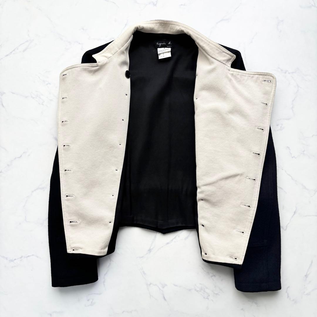 希少 アニエスベー ナポレオンジャケット ウール ネイビー 1