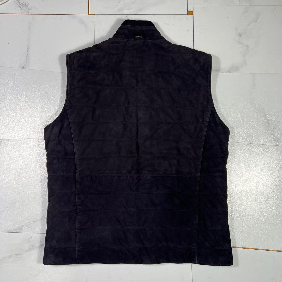 HACKETT LONDON ハケットロンドン レザーベスト L ネイビー