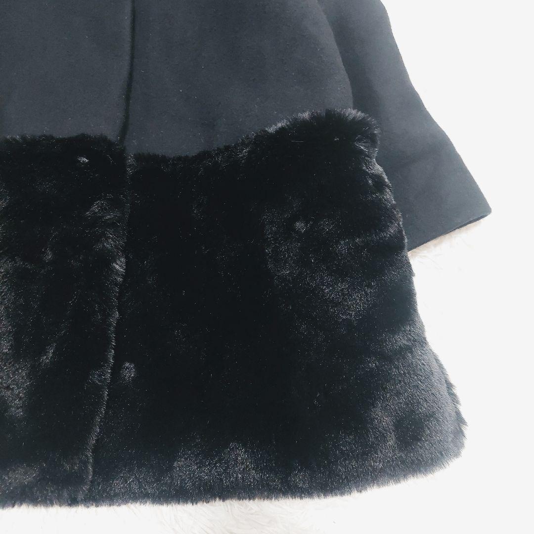 美品 エムドット em. エコファーコート 裾ファー コート