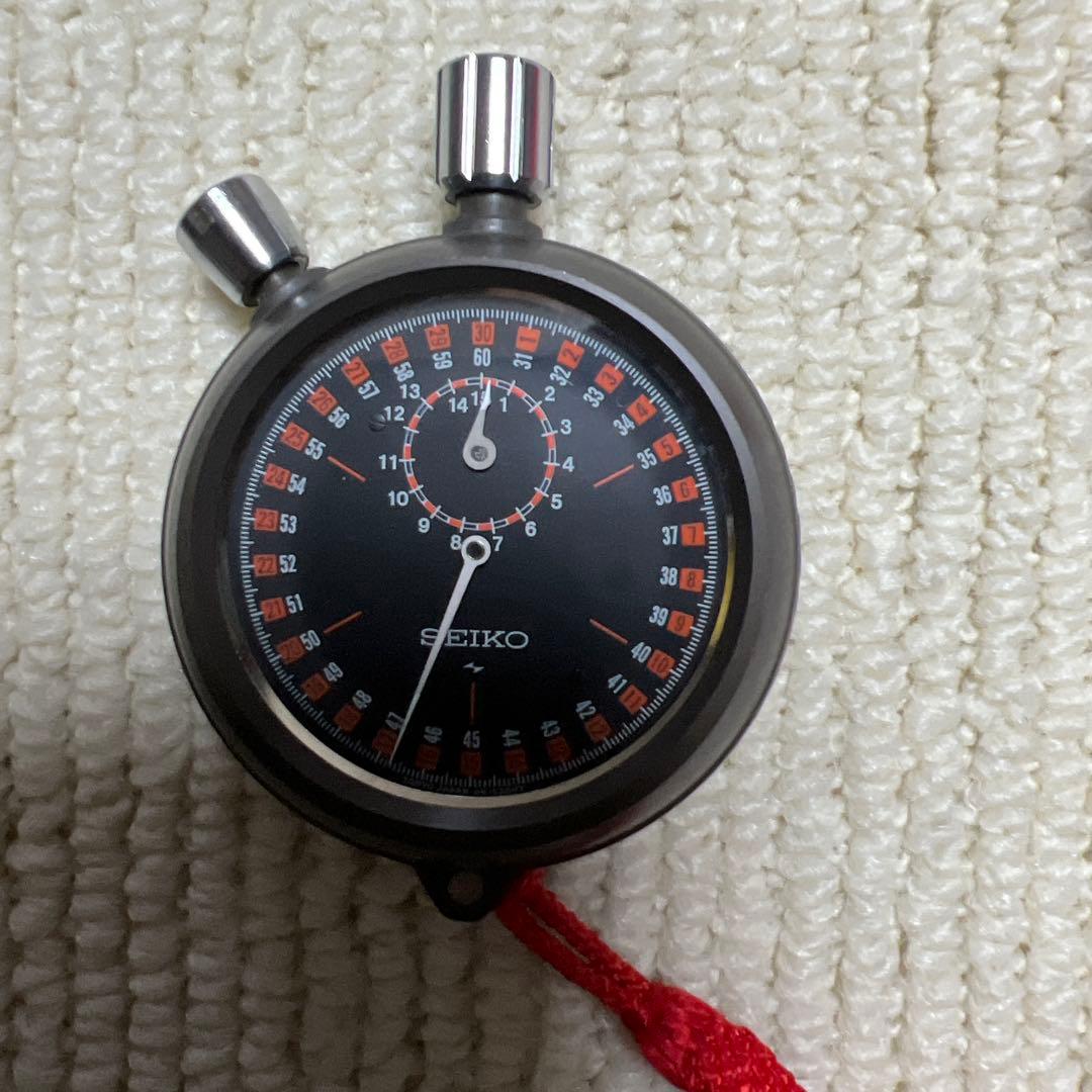 セイコー　88-5080黒文字盤ビンテージ防水ストップウォッチ。DS稼働美品。