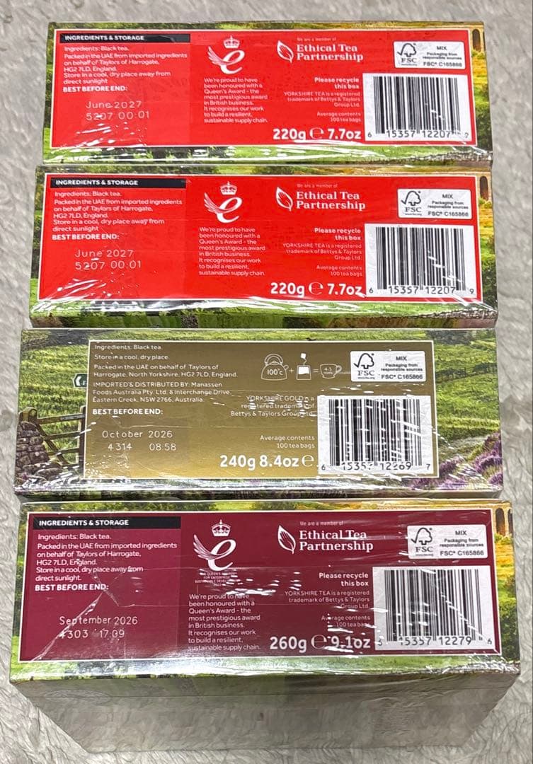 ヨークシャーティー 100バッグ×4箱