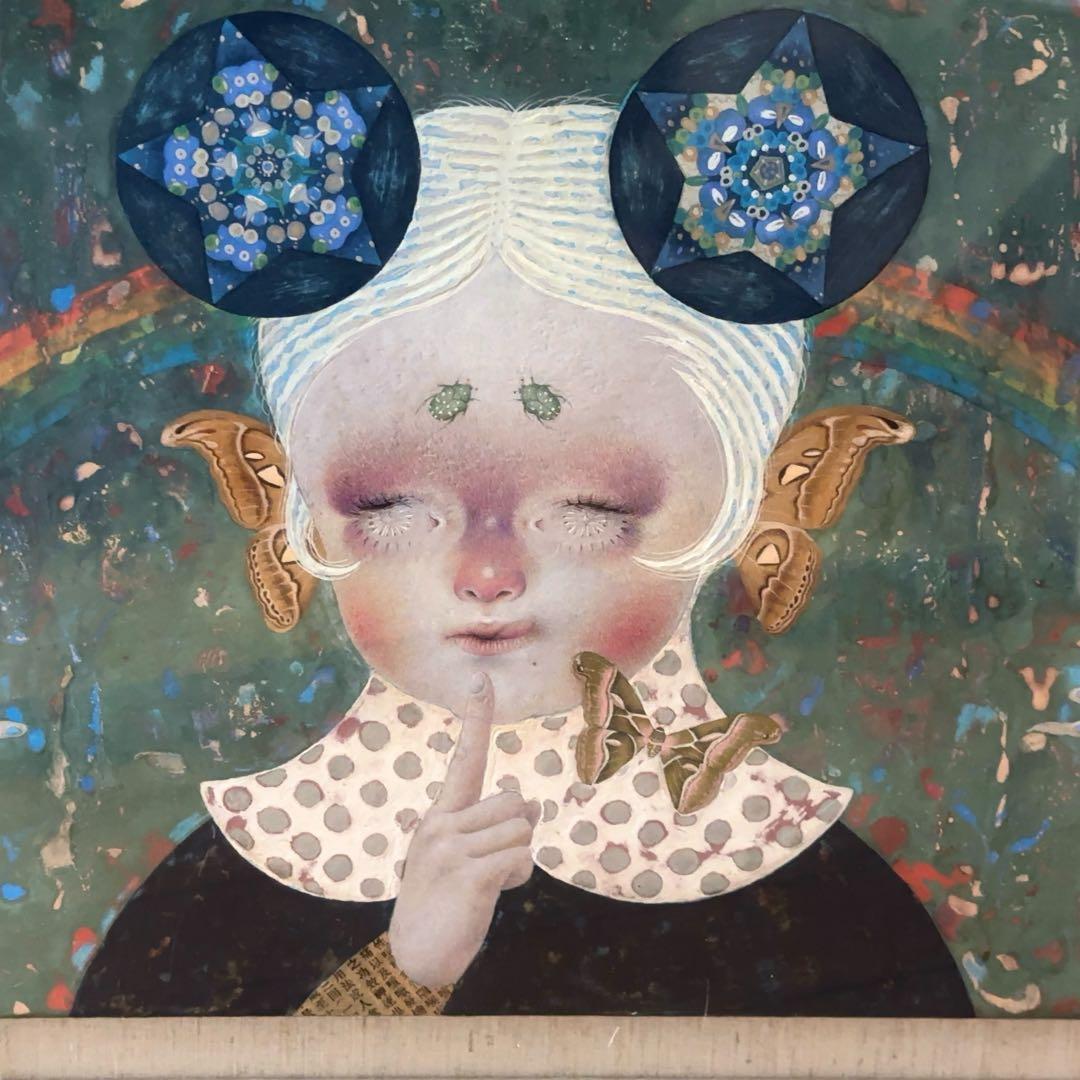 【個人蔵保管品】足立絵美『kaleidoscope』ポポトピア 肉筆画 真作保証