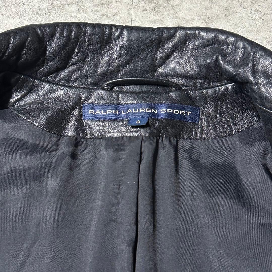 美品 Ralph lauren sport ラムレザー ブルゾンジャケット黒 9
