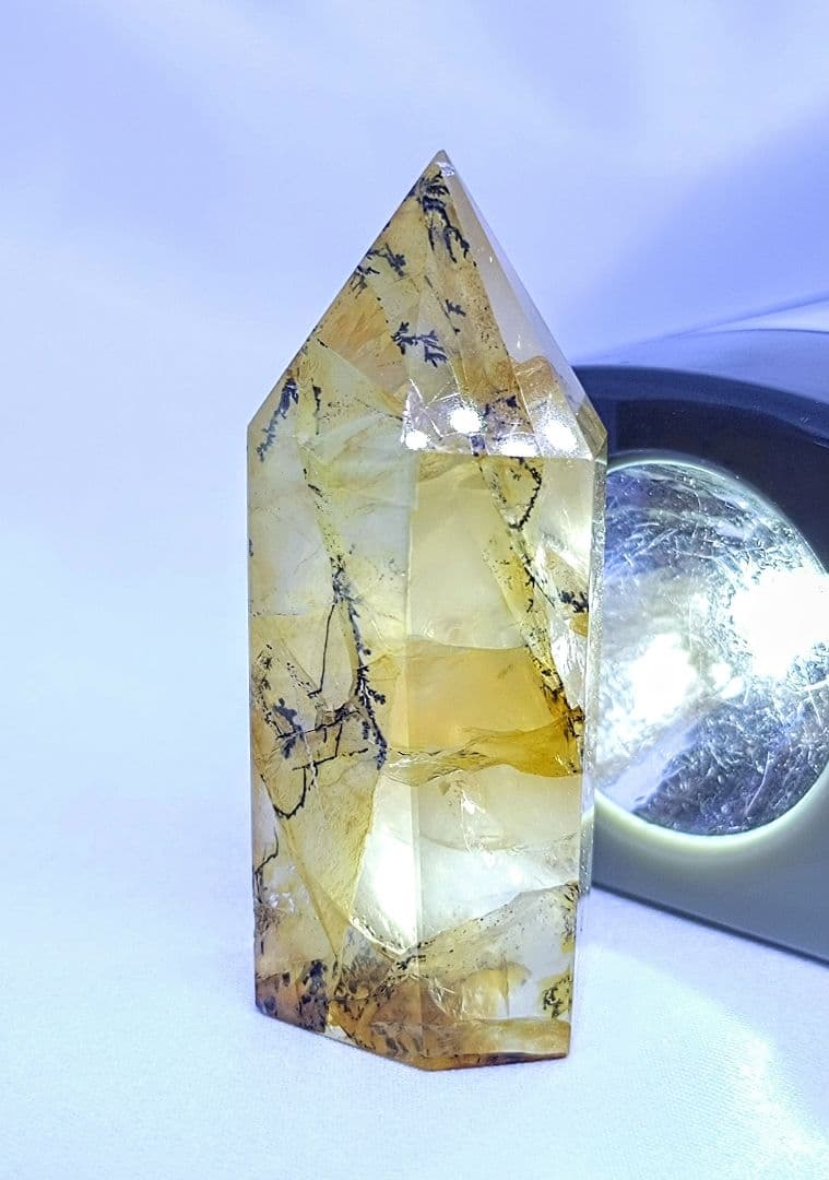 高品質　デンドリティック　ゴールデンヒーラー　共生　水晶　ポイント　六角柱