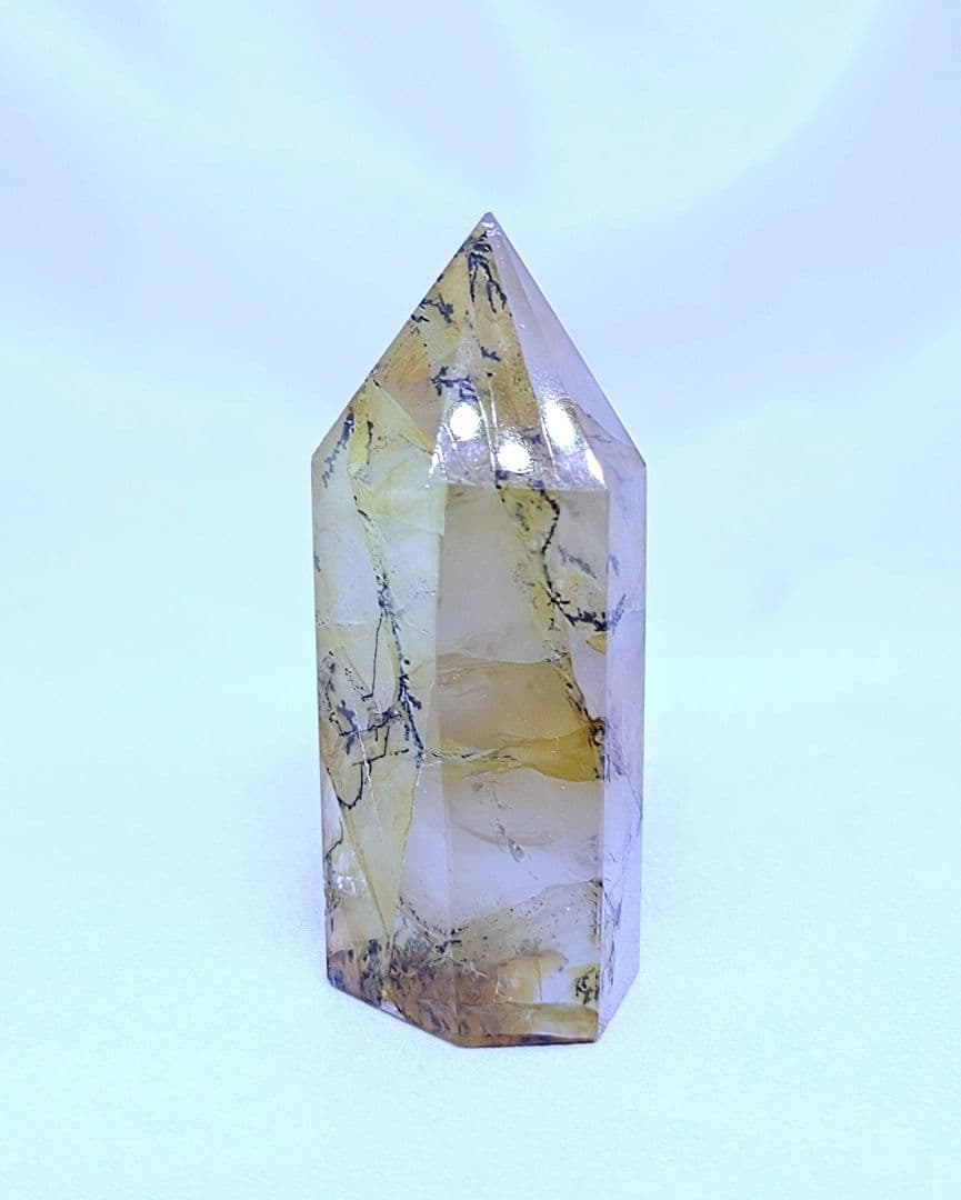 高品質　デンドリティック　ゴールデンヒーラー　共生　水晶　ポイント　六角柱