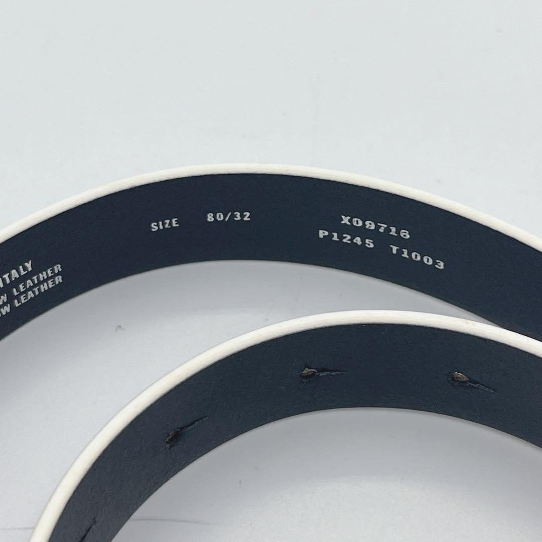 未使用 ディーゼル Dロゴバックル ベルト 80 本革　ホワイト　白