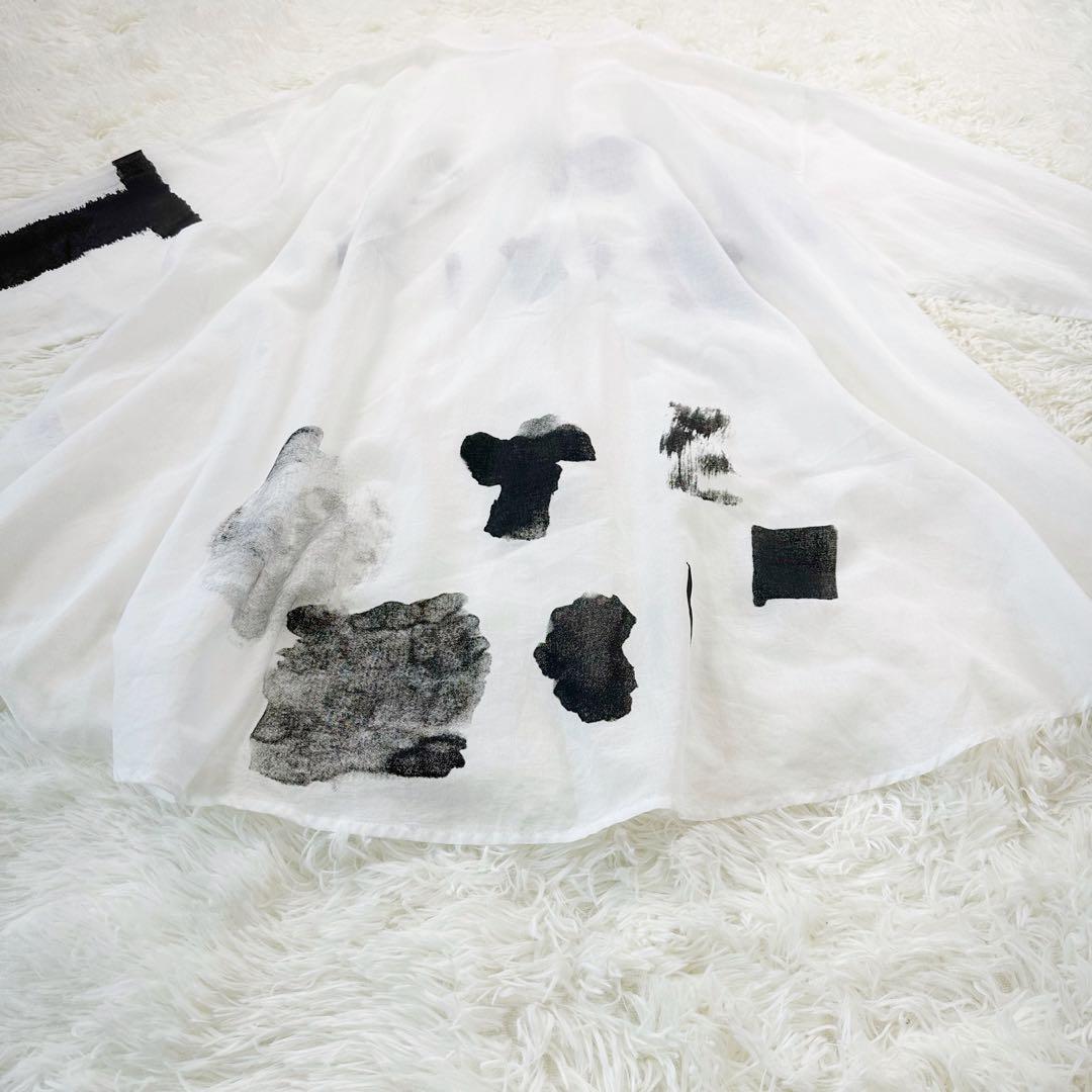 美品 モユル MOYURU シャツ チュニック アートデザイン コットン