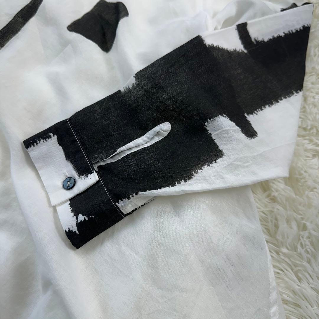 美品 モユル MOYURU シャツ チュニック アートデザイン コットン