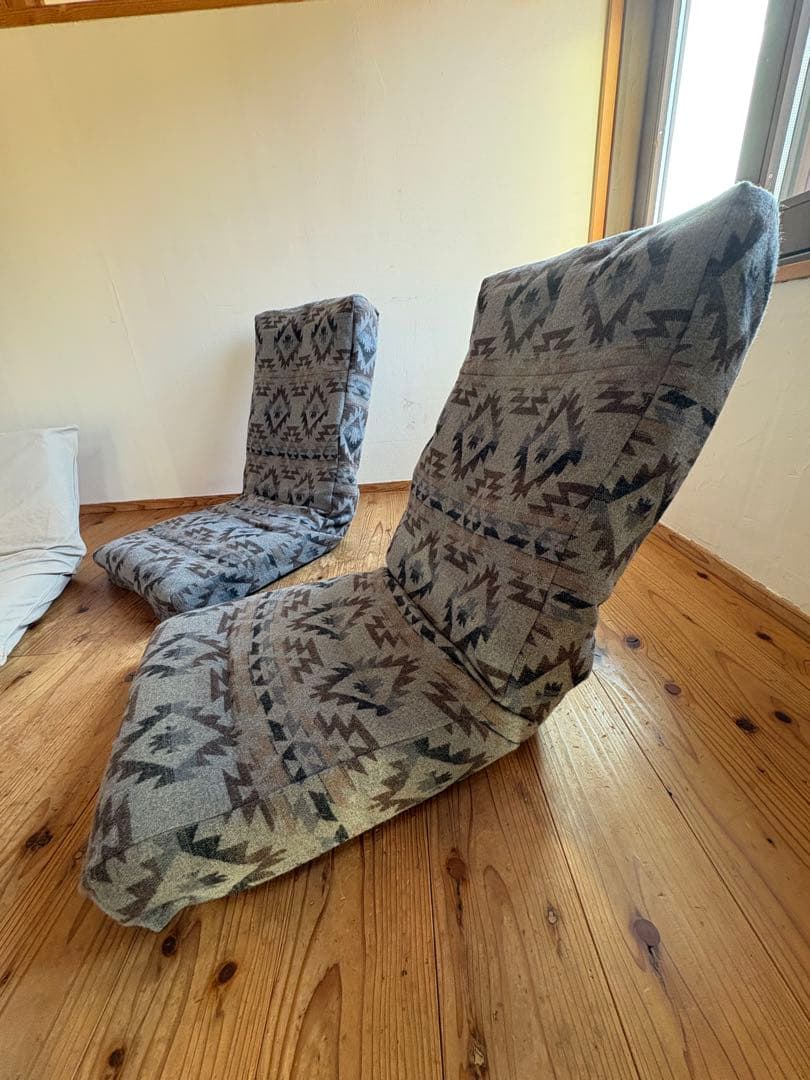 手作りジャストフィットカバー付きニトリ座椅子2脚セット