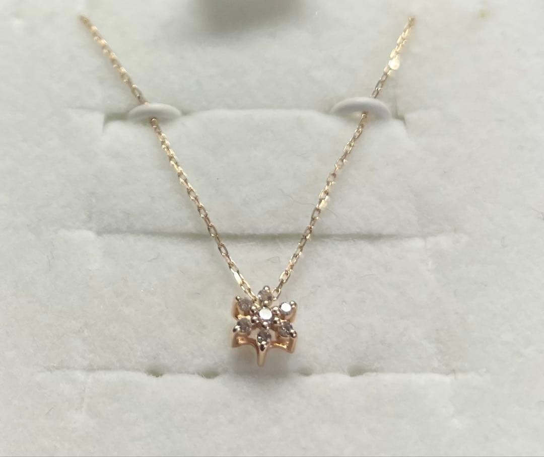 ヨンドシー　4°C 雪の結晶デザイン ネックレス K10ゴールド