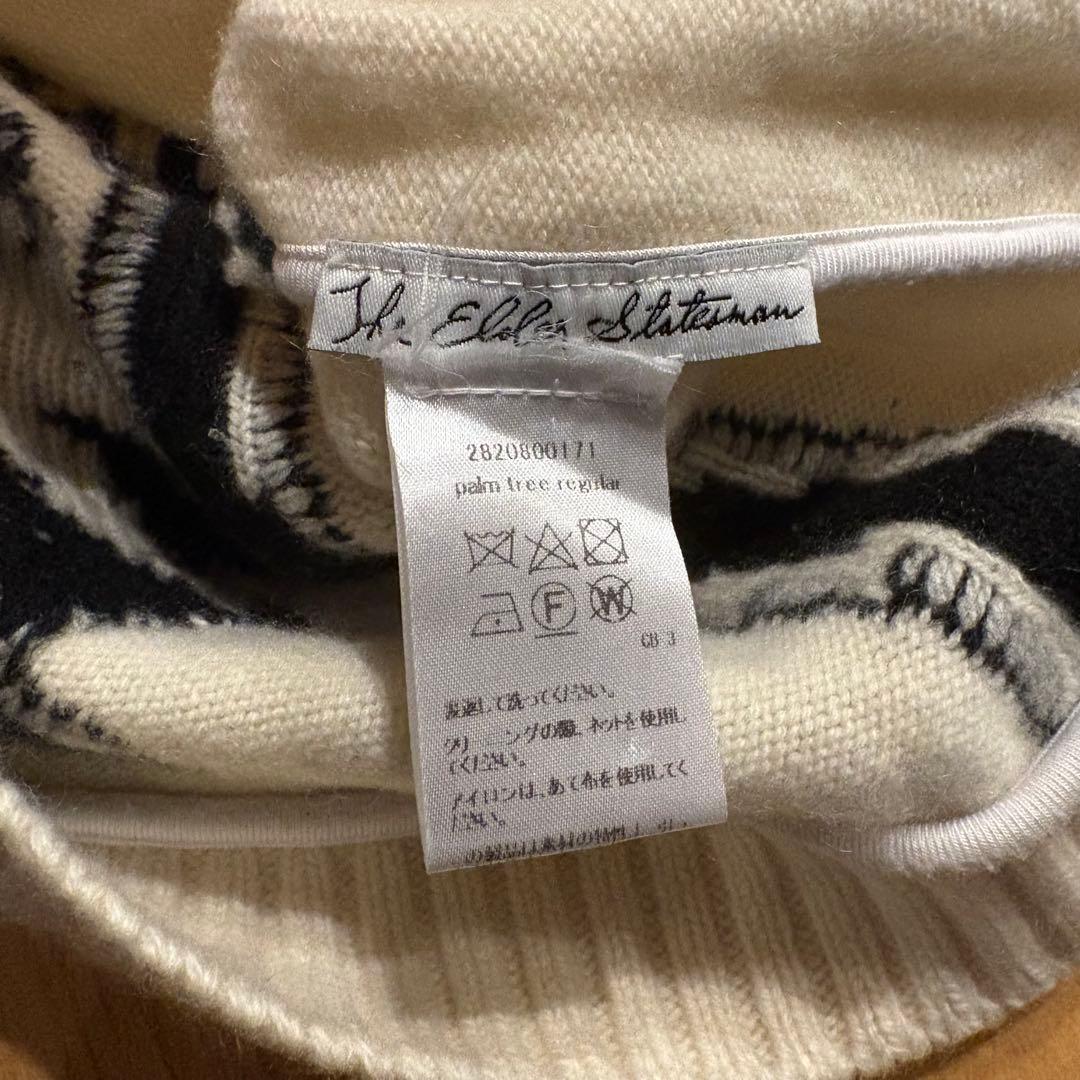エルダーステイツマン　パームツリー　白　カシミヤ