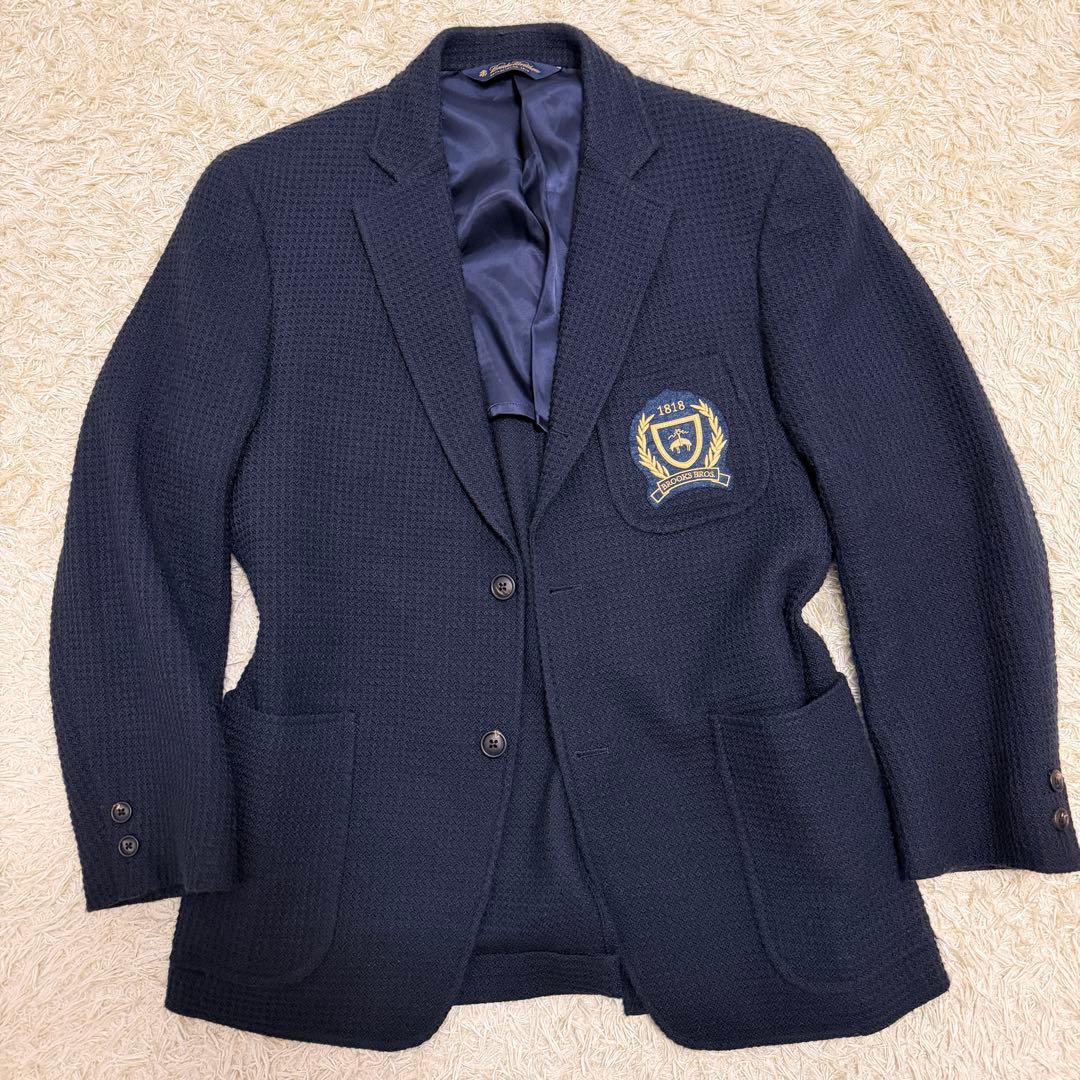 ブルックスブラザーズ　ネイビー　テーラードジャケット　アンコン　ワッペン