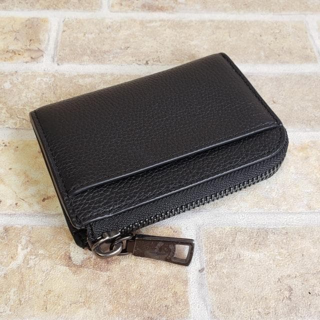 未使用 コーチ ☆ ペブルレザー Lジップ キーケース ブラック COACH