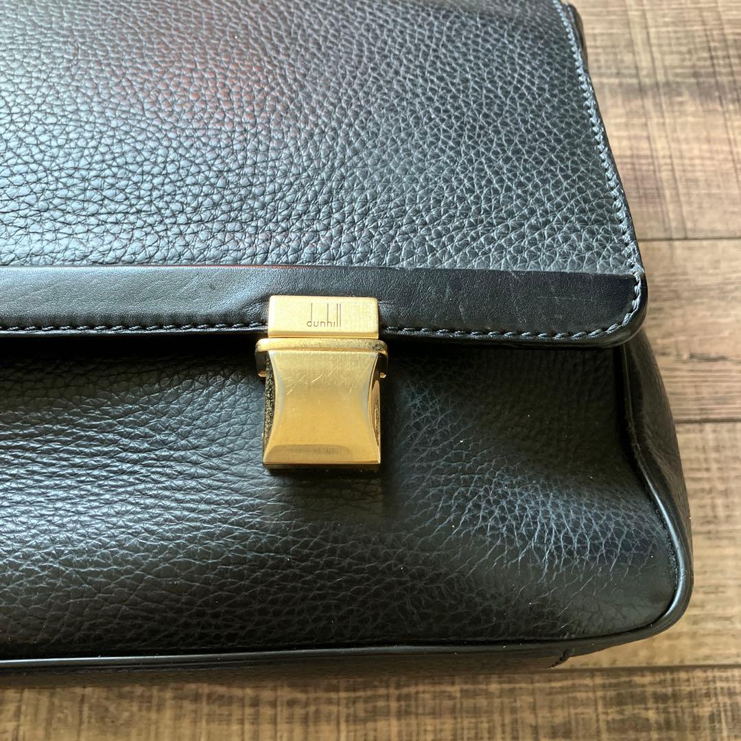 ブラックレザー ダンヒル　 ビジネスバッグ