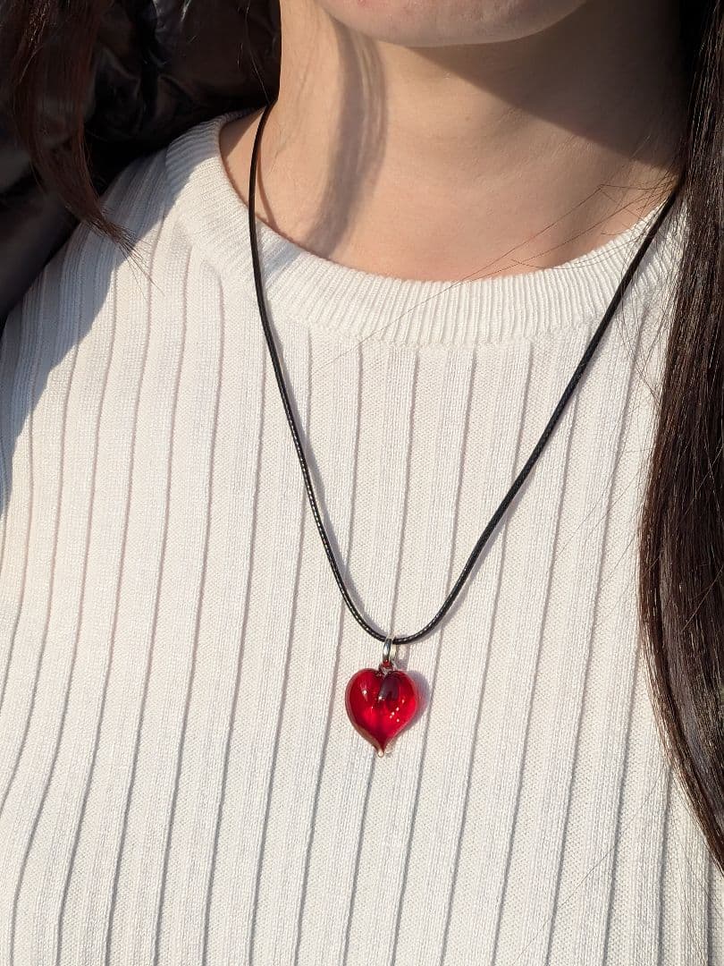 2026年新作 ムラーノガラス（ヴェネチアガラス）　ハート型ネックレス
