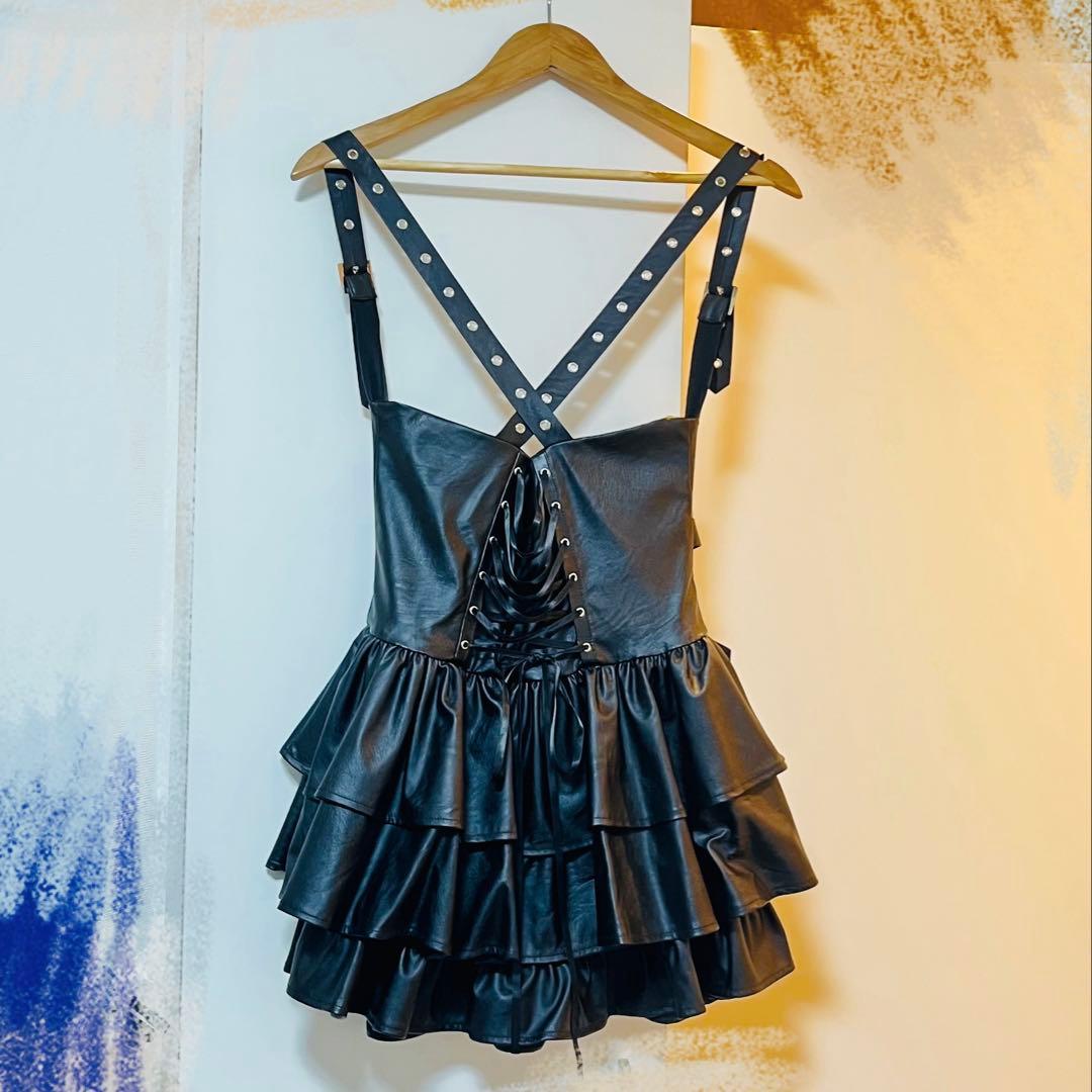 スカート Qooza/ IMVAL / Frill Leather Dress