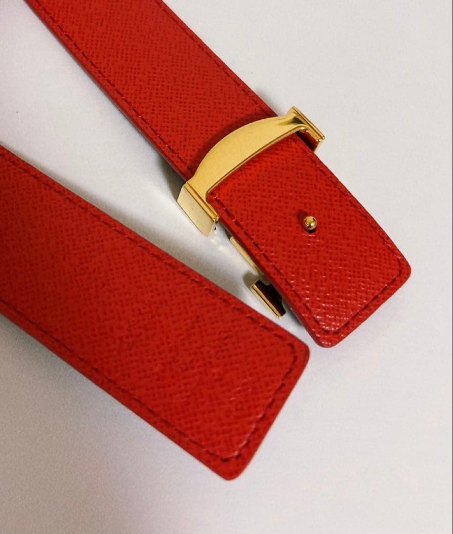 LOUIS VUITTON ベルト 茶×赤 モノグラム　リバーシブル　男女兼用