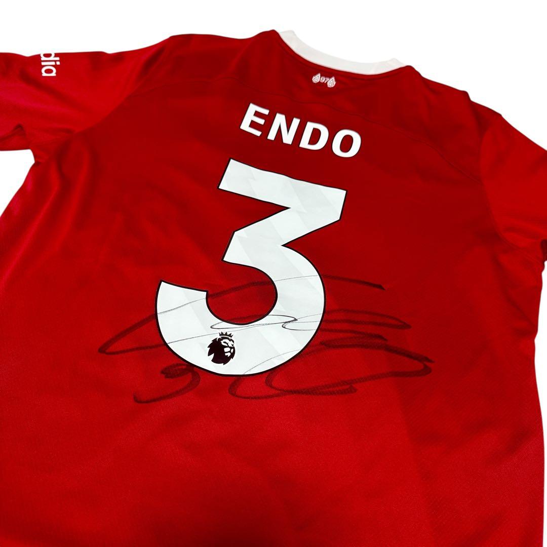 リヴァプール 23/24 サイン入り　ユニフォーム　遠藤航 #3 優勝　L