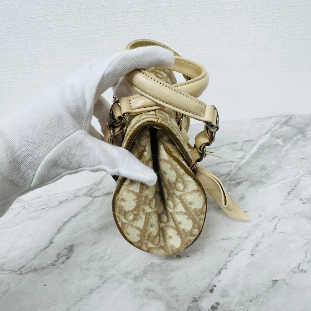 ✨Dior✨ディオール✨CD✨トロッター柄✨ベージュ✨リボン✨ハンドバッグ✨