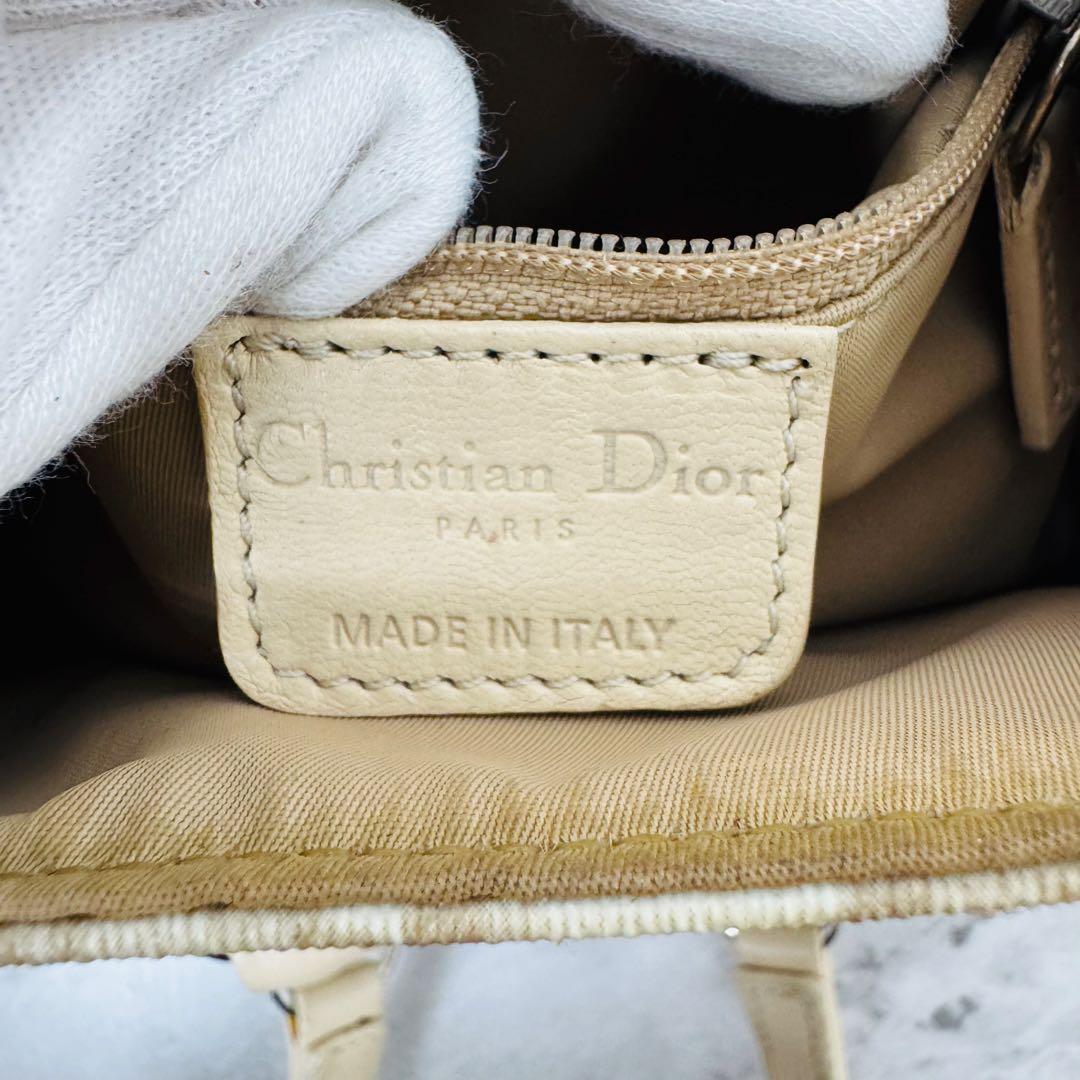 ✨Dior✨ディオール✨CD✨トロッター柄✨ベージュ✨リボン✨ハンドバッグ✨