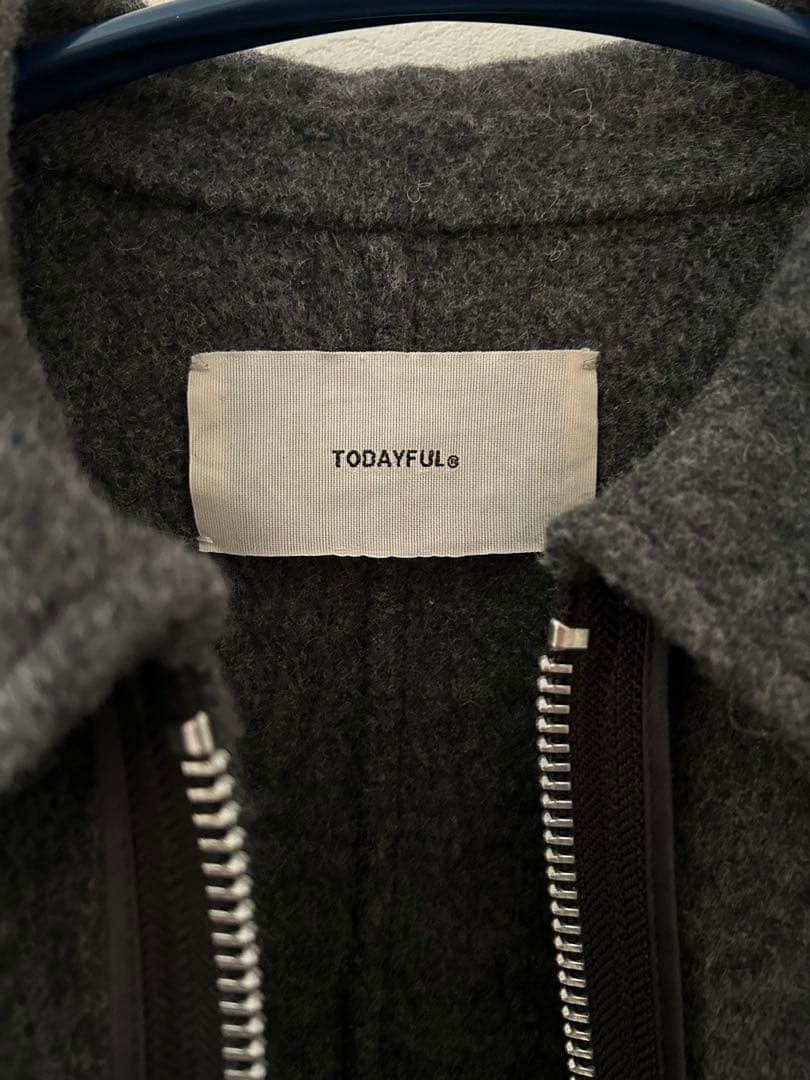 TODAYFUL グレー ウールリバージャケット