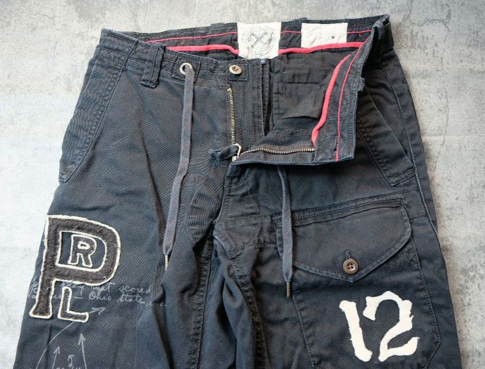 90s【ポロ ラルフローレン】 パラシュート カーゴパンツ ブラック y2k