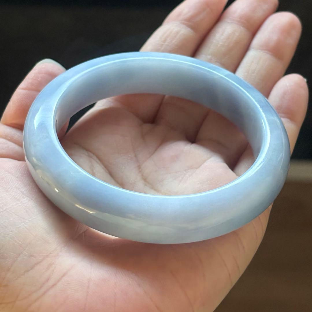 Alicia-shiva　ミャンマー産天然本翡翠A貨糯氷種紫色 バングル