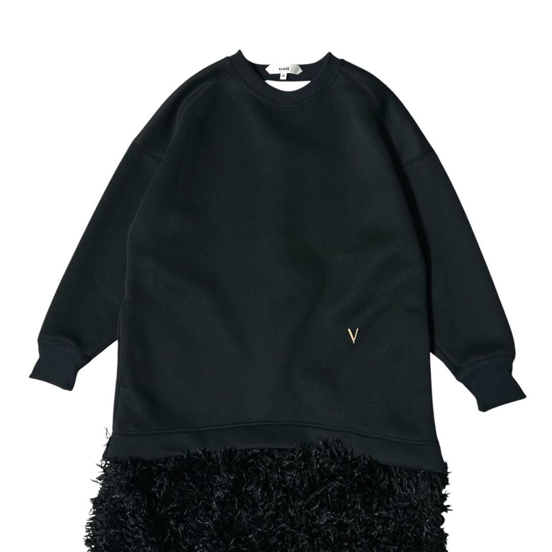 美品✨VENIT ヴェニット ボンディングドッキングロングワンピース 黒 M